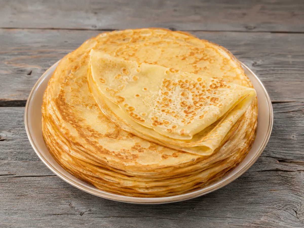 Pile de crêpes fines et dorées