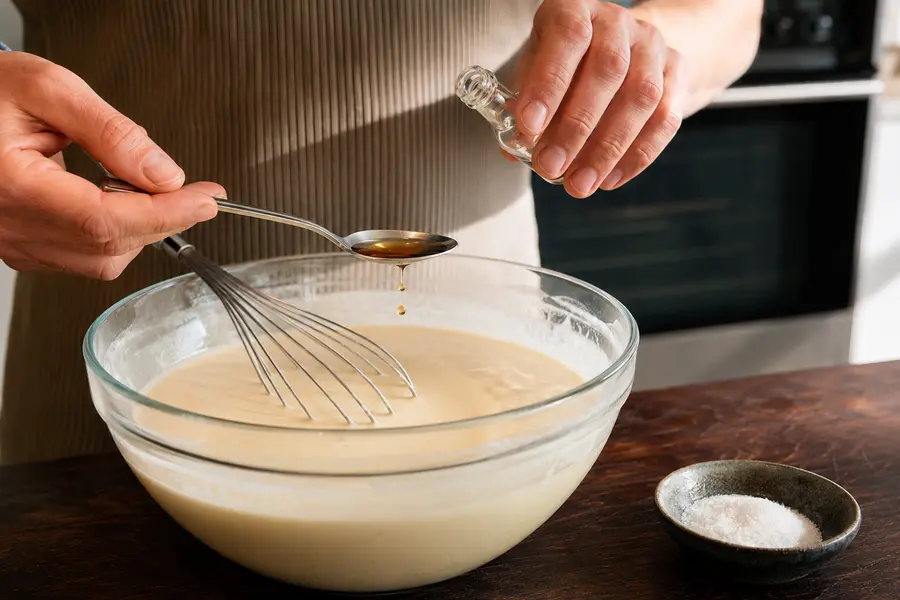 Parfumer la pâte — Pâte à crêpes express